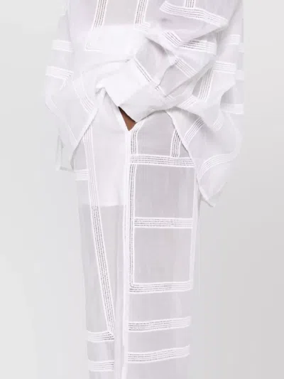 Totême Straight Trousers With Crochet Detailing And Geometric Pattern