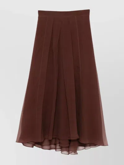 Brunello Cucinelli Long Silk Skirt With A-line Silhouette