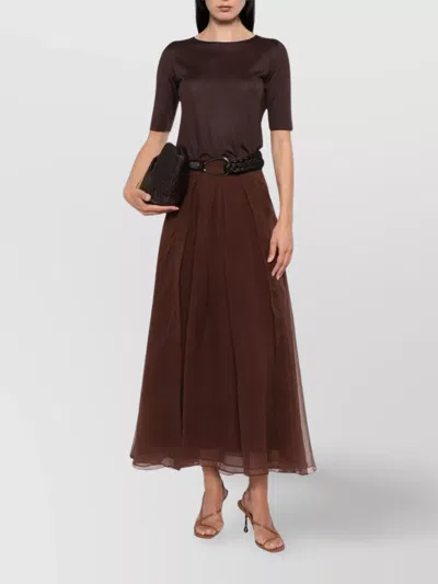 Brunello Cucinelli Long Silk Skirt With A-line Silhouette