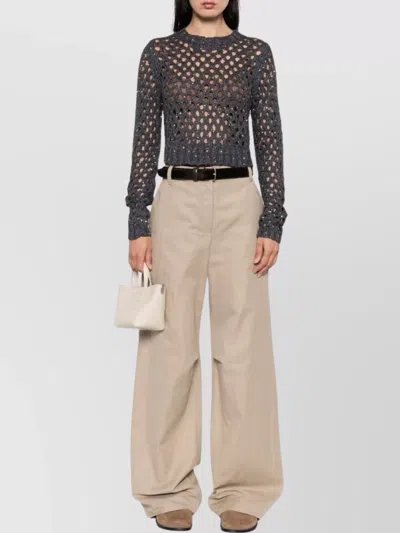 Brunello Cucinelli Crewneck Sweater With Open Knit Design