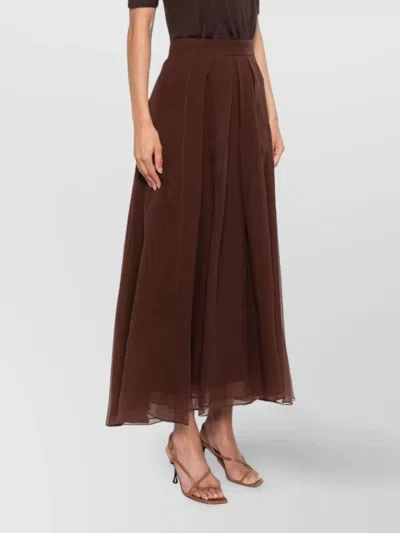 Brunello Cucinelli Long Silk Skirt With A-line Silhouette