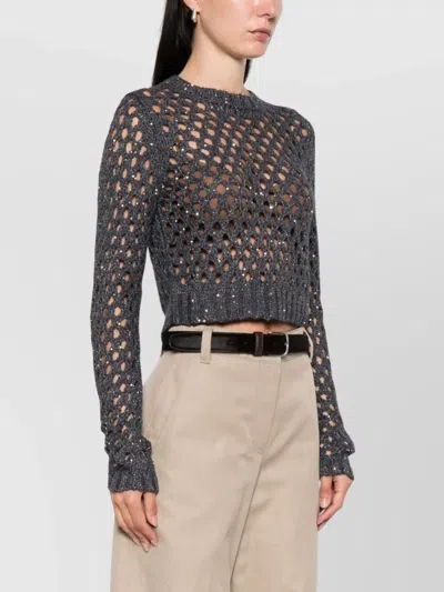 Brunello Cucinelli Crewneck Sweater With Open Knit Design