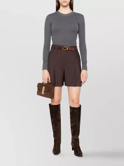 Brunello Cucinelli Cotton Crewneck Sweater Featuring Keyhole Detail