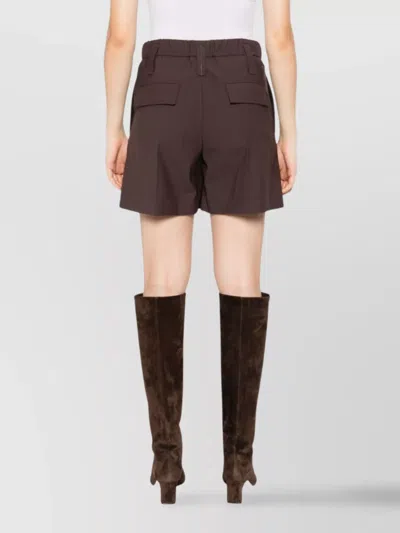 Brunello Cucinelli Wool Blend High Waist Pleated Shorts In Brown