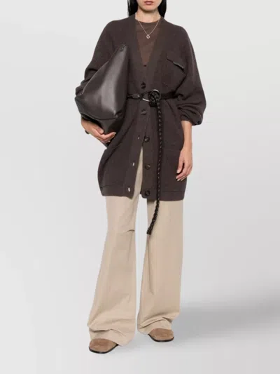 Brunello Cucinelli V-necked Cashmere Cardigan Belted Waist