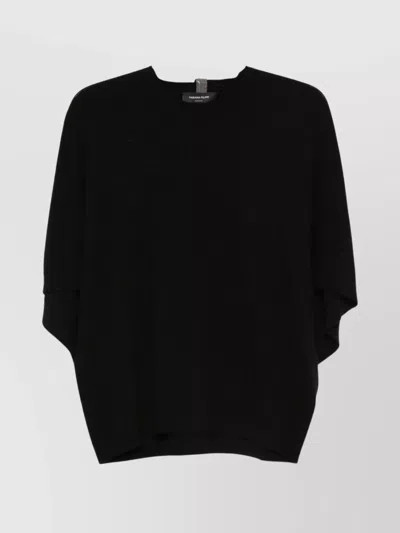 Fabiana Filippi Wool Blend Batwing Sleeve Top In Black