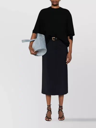 Fabiana Filippi Wool Blend Batwing Sleeve Top In Black