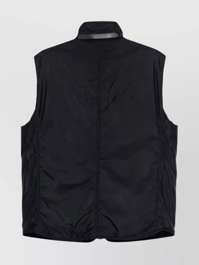 Tom Ford Satin Vest Zippered Leather Trim