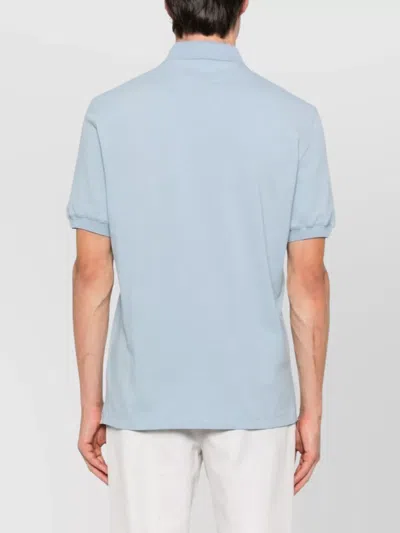 Brunello Cucinelli Polo Shirt With Soft Collar In Blue