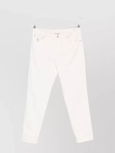 Brunello Cucinelli Cotton Trousers With Belt Loops And Rolled Cuffs