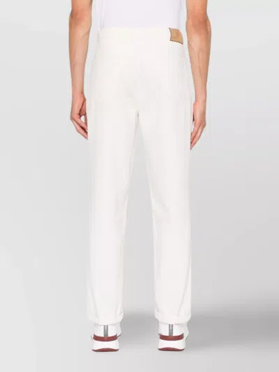 Brunello Cucinelli Cotton Trousers With Belt Loops And Rolled Cuffs