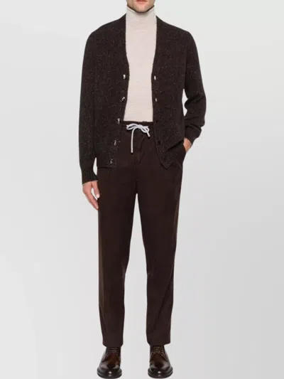 Brunello Cucinelli Corduroy Trousers With Back And Side Pockets In Brown
