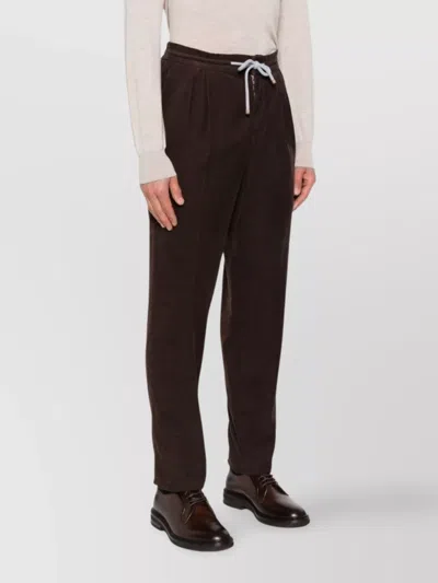 Brunello Cucinelli Corduroy Trousers With Back And Side Pockets In Brown