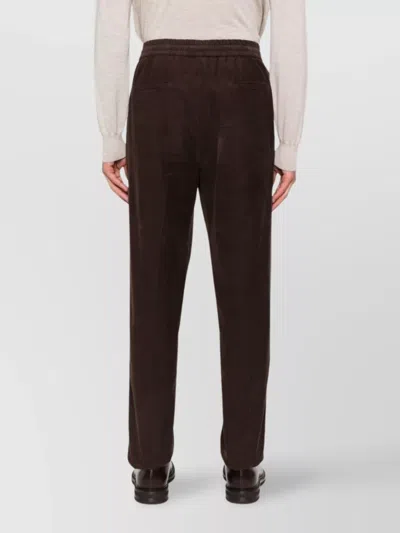 Brunello Cucinelli Corduroy Trousers With Back And Side Pockets In Brown