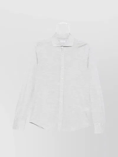 Brunello Cucinelli Men Silk And Cotton Blend Shirt