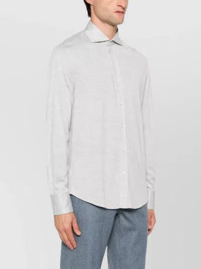 Brunello Cucinelli Men Silk And Cotton Blend Shirt