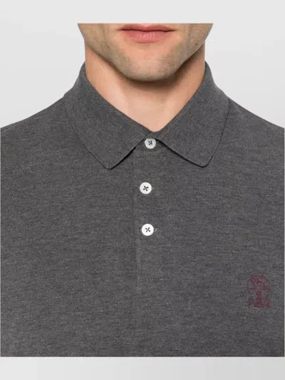 Brunello Cucinelli Men Logo Cotton Polo Shirt