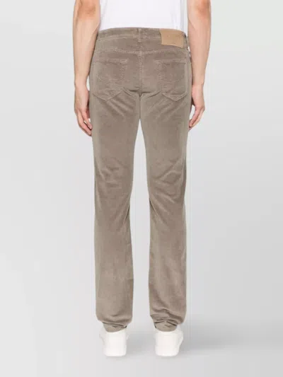 Jacob Cohen Slim Fit Trousers Belt Loops In Brown