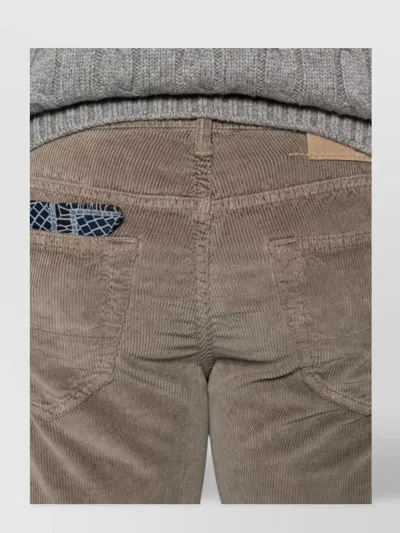 Jacob Cohen Slim Fit Trousers Belt Loops In Brown