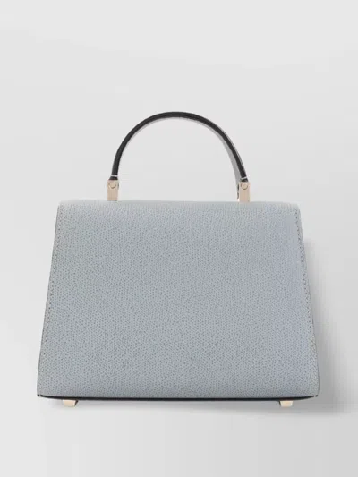 Valextra Micro Crossbody Bag In Premium Calf Leather In Gray