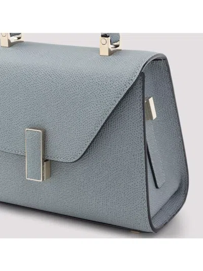 Valextra Micro Crossbody Bag In Premium Calf Leather In Gray