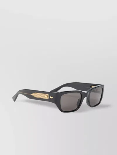 Bottega Veneta Rectangular Sunglasses Gold Accents