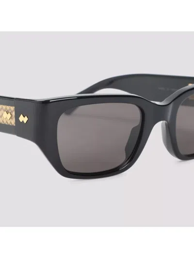 Bottega Veneta Rectangular Sunglasses Gold Accents
