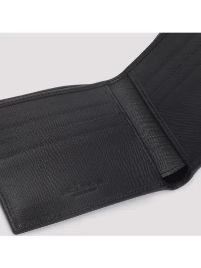 Kiton Logo-plaque Bi-fold Calf Leather Wallet In Black