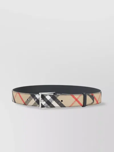 Burberry Adjustable Checked Pattern Belt Loop In Neutral