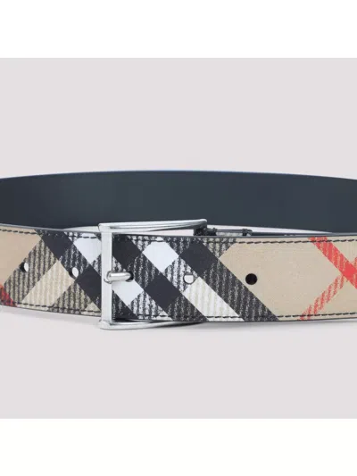 Burberry Adjustable Checked Pattern Belt Loop In Neutral