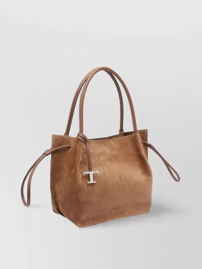 Tod's Leather Bucket Bag With Side Tie Accents