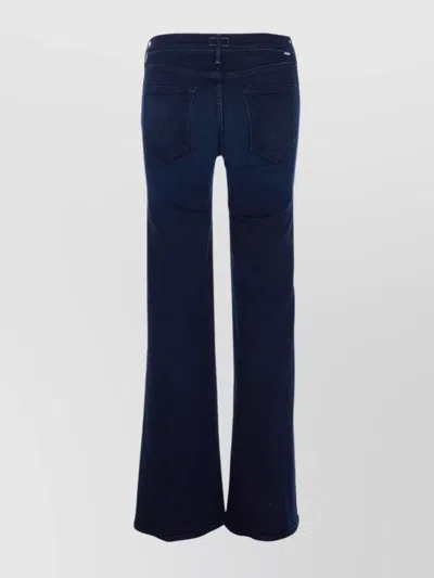 Mother Hustler Roller Sneak Slightly Flared Stonewashed Denim Trousers In Blue