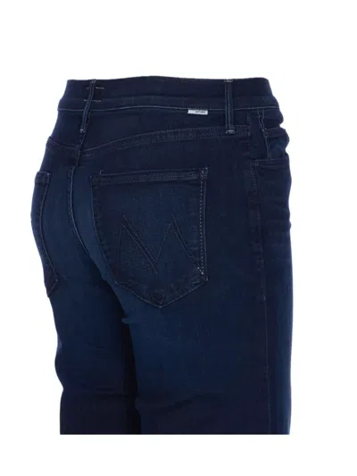 Mother Hustler Roller Sneak Slightly Flared Stonewashed Denim Trousers In Blue