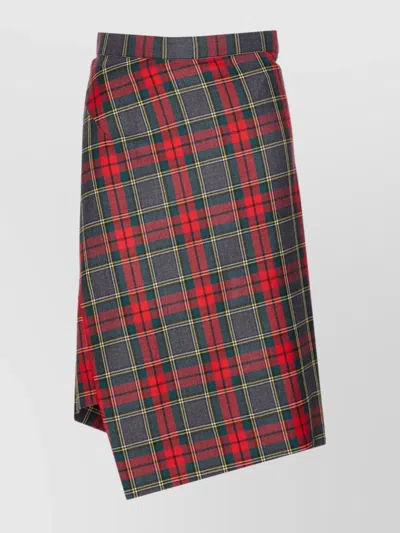 Vivienne Westwood Asymmetric Tartan Midi Skirt In Multi