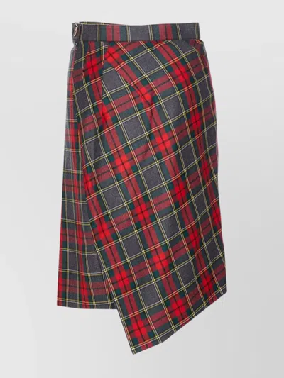 Vivienne Westwood Asymmetric Tartan Midi Skirt In Multi