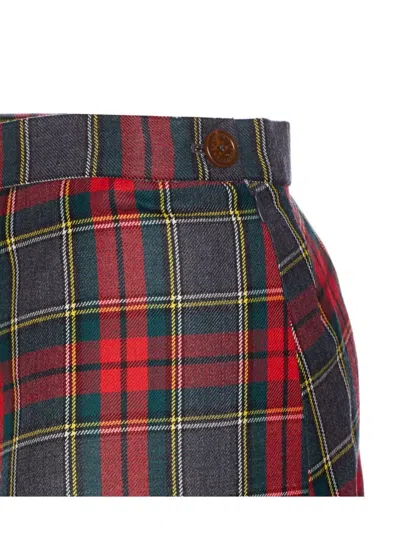 Vivienne Westwood Asymmetric Tartan Midi Skirt In Multi