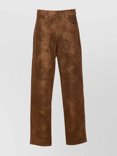 Isabel Marant Étoile Wide Leather Effect Trousers With Multiple Pockets