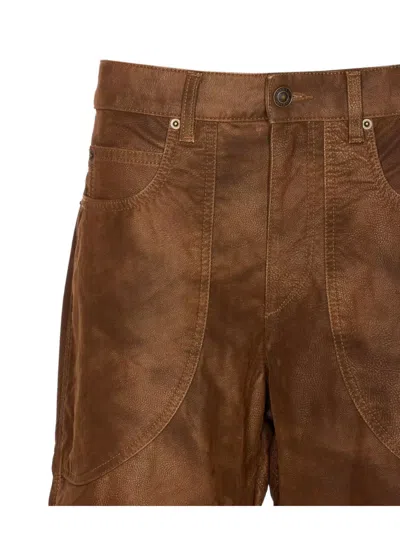 Isabel Marant Étoile Wide Leather Effect Trousers With Multiple Pockets
