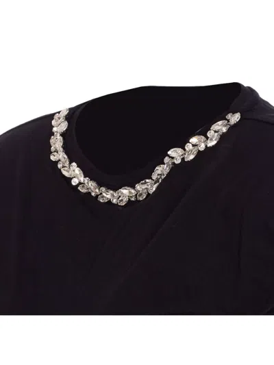 Liu •jo Crystal Embellished Cap Sleeve Ruched Top In Blue