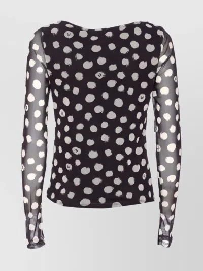 Liu •jo Polka Dots Top In Black