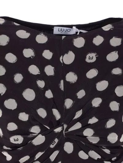 Liu •jo Polka Dots Top In Black