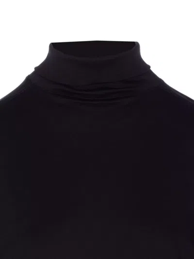 Lemaire Relaxed Mock Neck Long Sleeves Top In Black