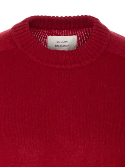 Loulou Studio Ribbed Crewneck Knitwear Long Sleeves In Red