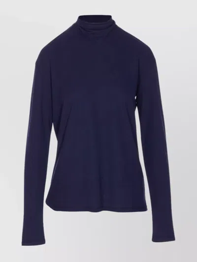 Lemaire Crewneck Foulard Top Bow In Blue