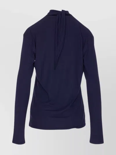 Lemaire Crewneck Foulard Top Bow In Blue