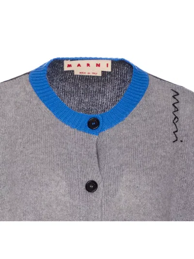 Marni Knitwear Cardigan Embroidered Detail In Gray