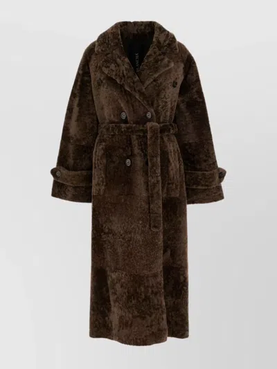Blancha Shearling Coat Waist Belted