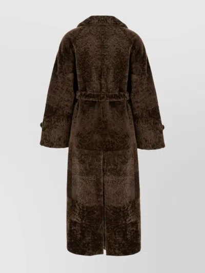 Blancha Shearling Coat Waist Belted