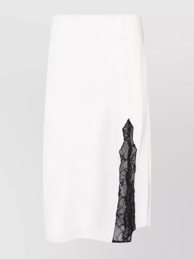 Calvin Klein Lace Detail Skirt Side Slit In White
