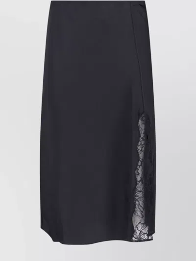 Calvin Klein Lace Detail Midi Length With Side Slit In Black